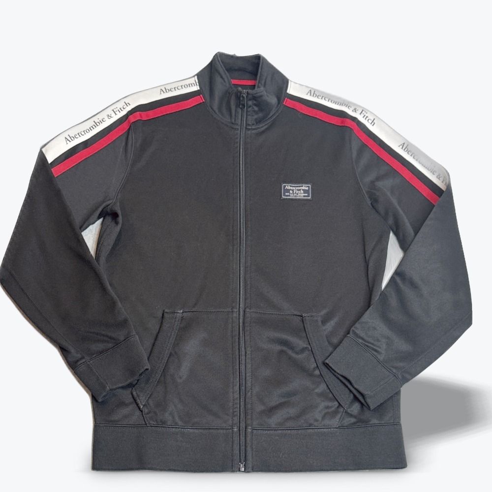 Vintage Abercrombie‎ Fitch Full Zip Track Jacket Mens Small 90s Logo Tape Detail